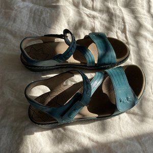 Taos, Zenith Sandal, Teal Blue Leather, Size 41 (US10)
